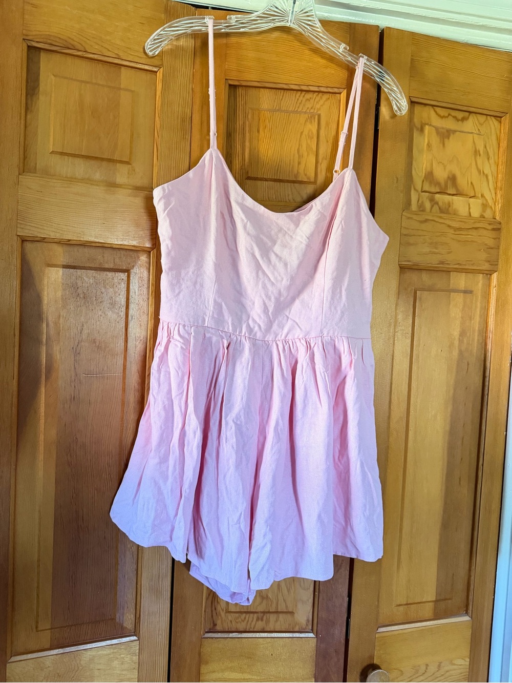 Francesca's Collections Light Pink Mini Romper Dress